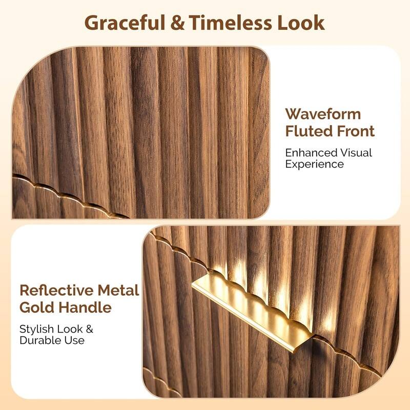 5 Drawer Grille Dresser Walnut Tone P2 Particleboard Density Board 23.7x15.6x44.9 inches