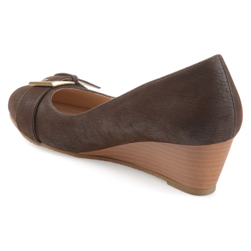 Journee Collection Women's Graysn Comfort Insole Slip On Round Toe Wedge