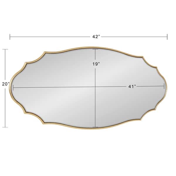 dimension image slide 6 of 12, Kate and Laurel Leanna Scalloped Oval Wall Mirror