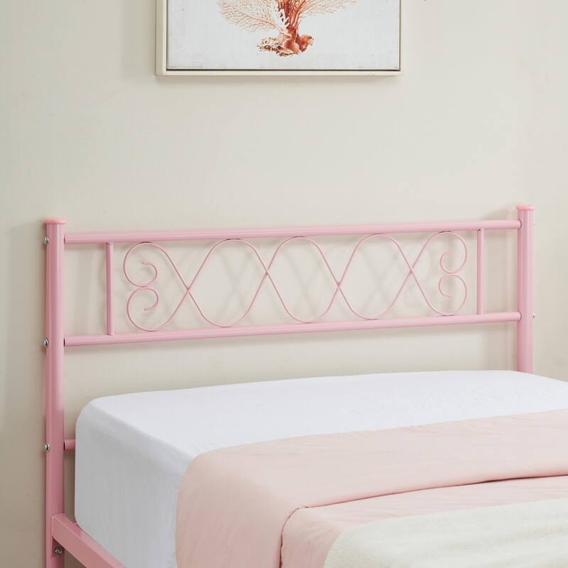 Bed Frame with Headboard and Footboard for Girls and Boys