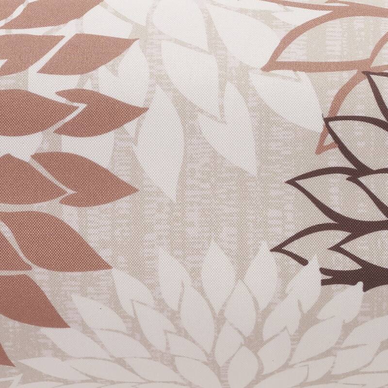 6" X 20" Brown Beige and Ivory Bolster Floral Indoor Outdoor Throw Pillow - 6" x 20"