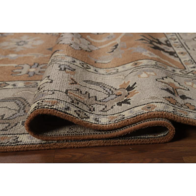 Transitional Oushak Indian Area Rug Handmade Wool Carpet - 8'2"x 9'10"