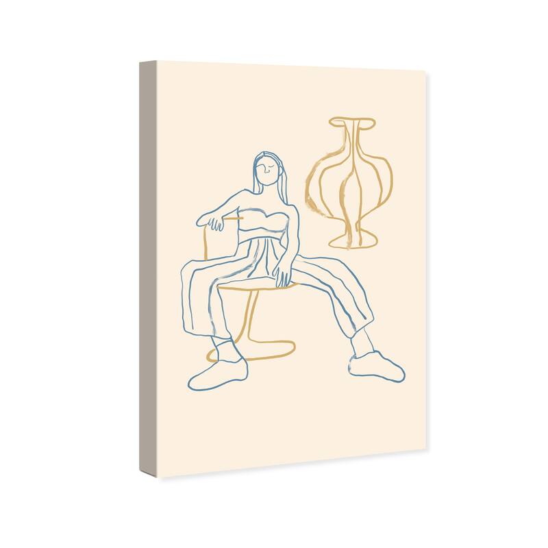 Wynwood Studio Canvas Fashion and Glam Remembrance Blue and Ochre Modern & Contemporary Wall Art Canvas Print