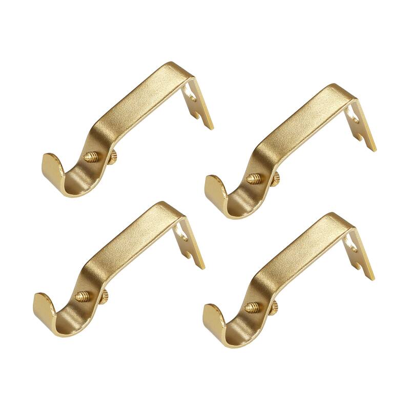 Lumi Home Furnishings Non-Adjustable Single Curtain Rod Brackets 5/8 in. (4-Piece)