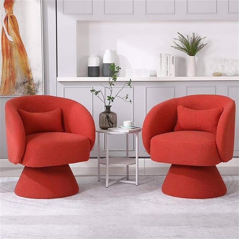 Modern Teddy Swivel Barrel Accent Chair, Set of 1