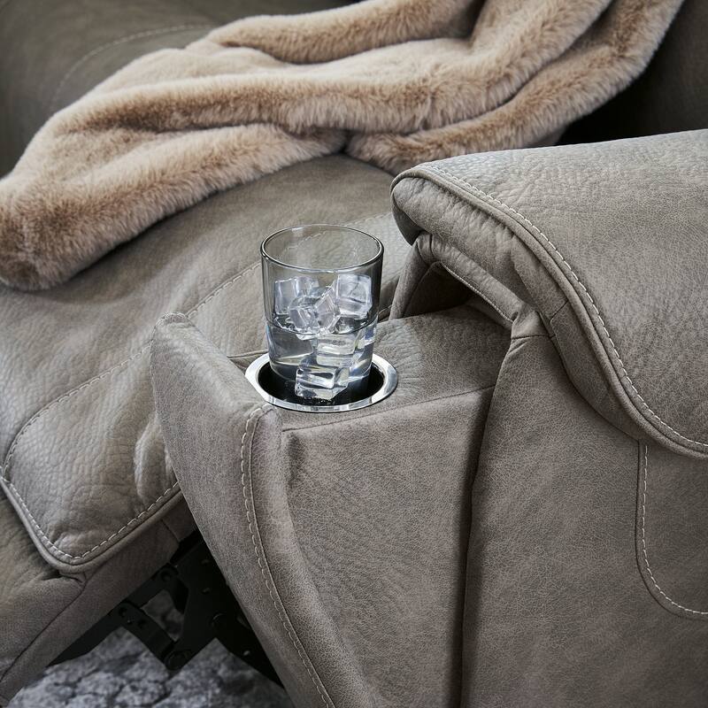Signature Design by Ashley Starbot Gray 2-Piece Power Reclining Loveseat - 74"W x 42"D x 42"H