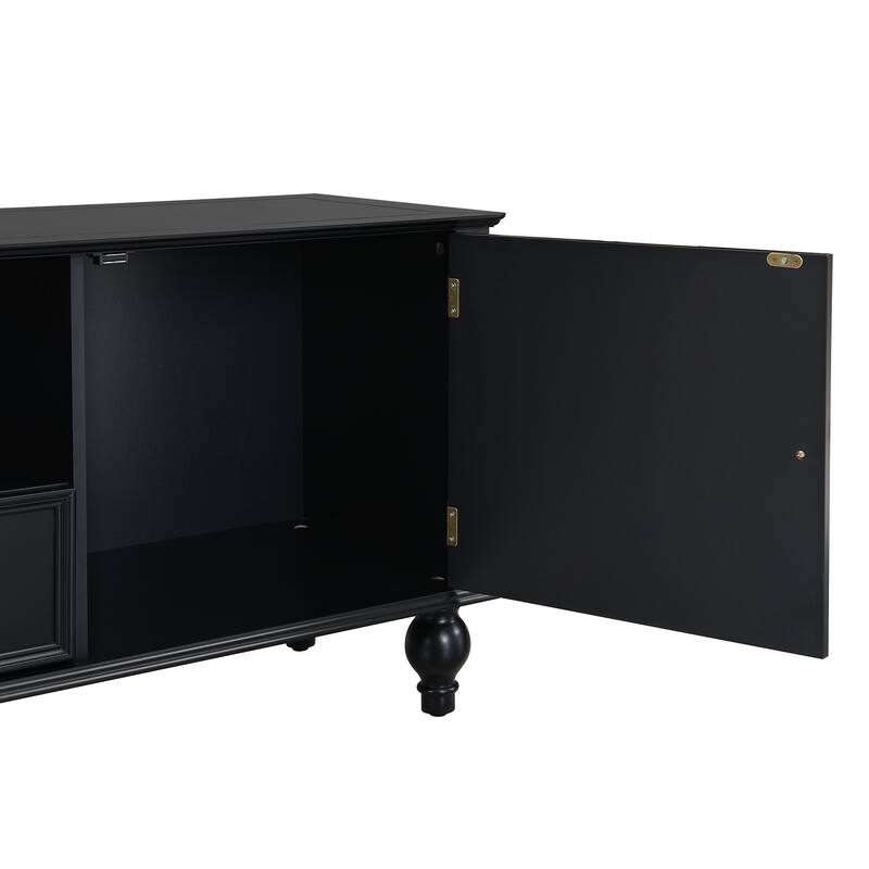 Roomfitters Modern TV Stand for up to 80 Inch TV, Entertainment Console with Drawers, Cabinets and Open Storage