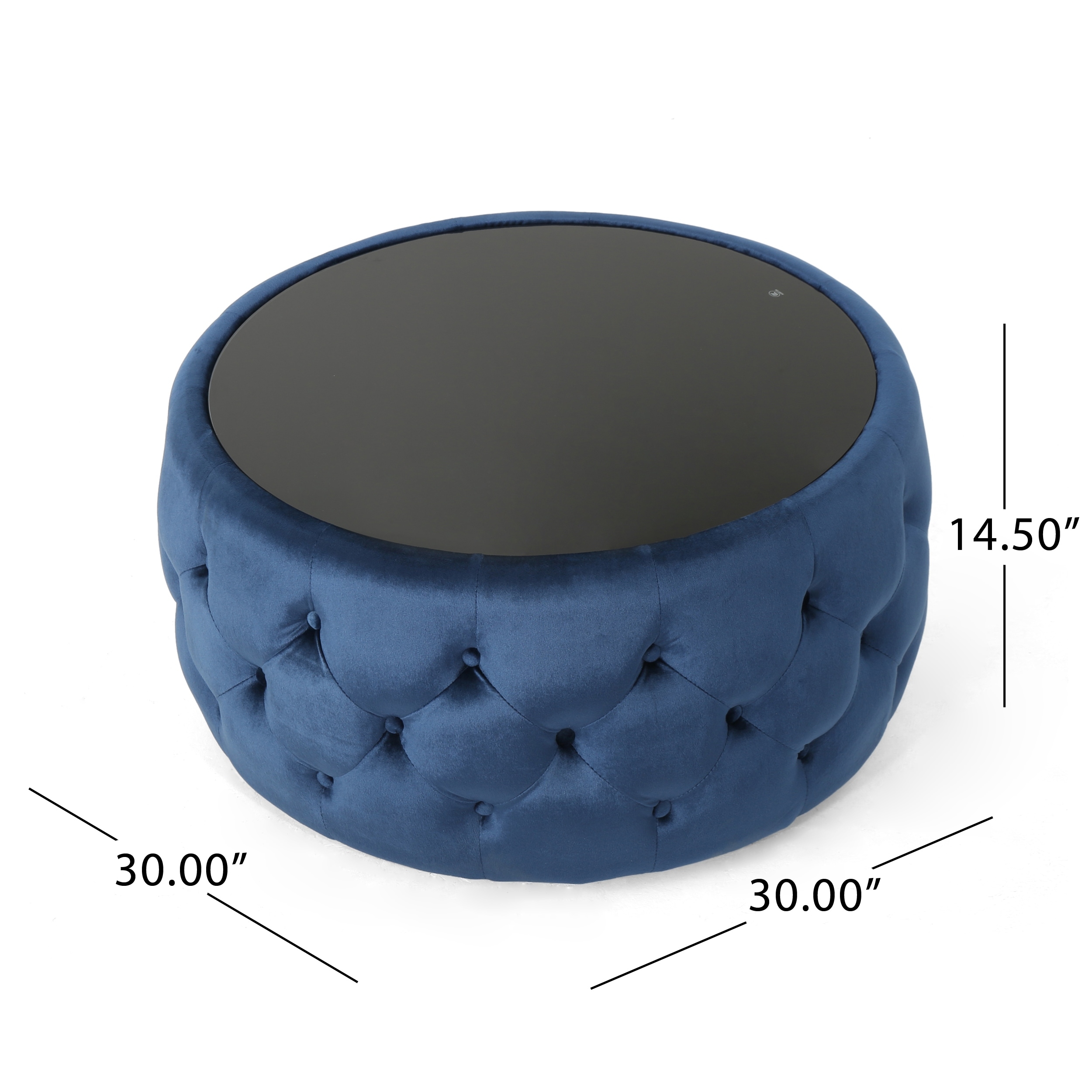 Christopher knight home ivy glam velvet and tempered glass coffee table ottoman sale