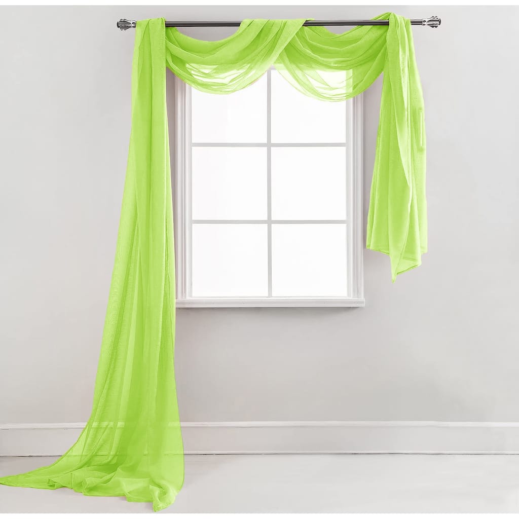 37" x 216" - Sheer Window Scarf Valance Topper Draping Extra Long