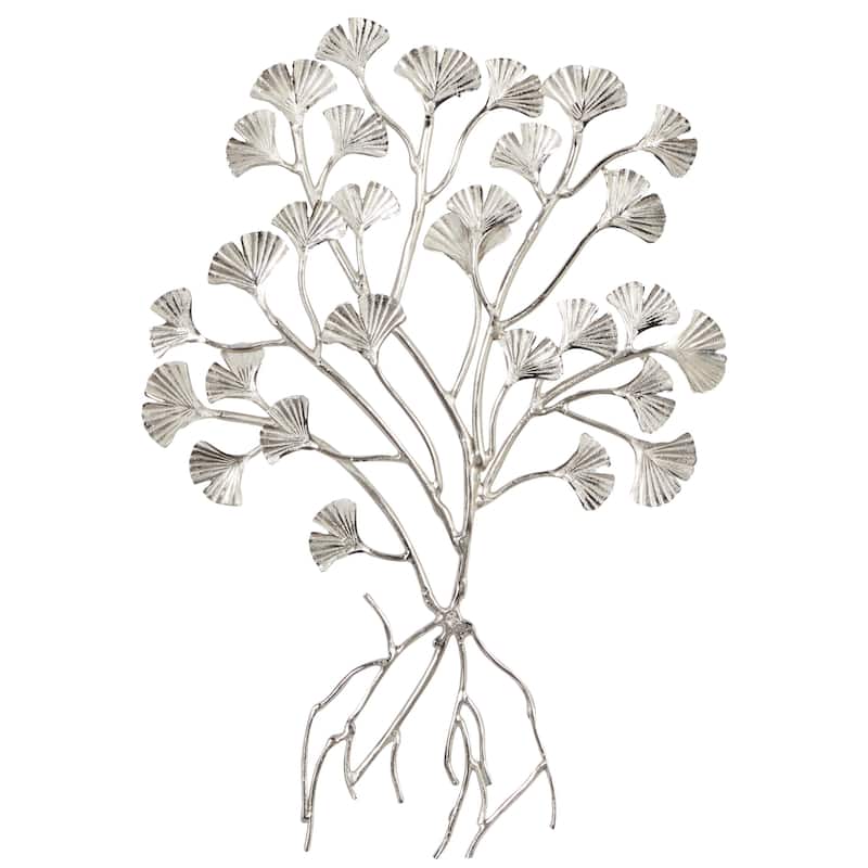 Aluminum Metal Floral Home Wall Decor - Silver - Roche River Decor - Silver