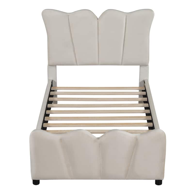 Platform Bed Velvet Upholstered Bed for bedroom