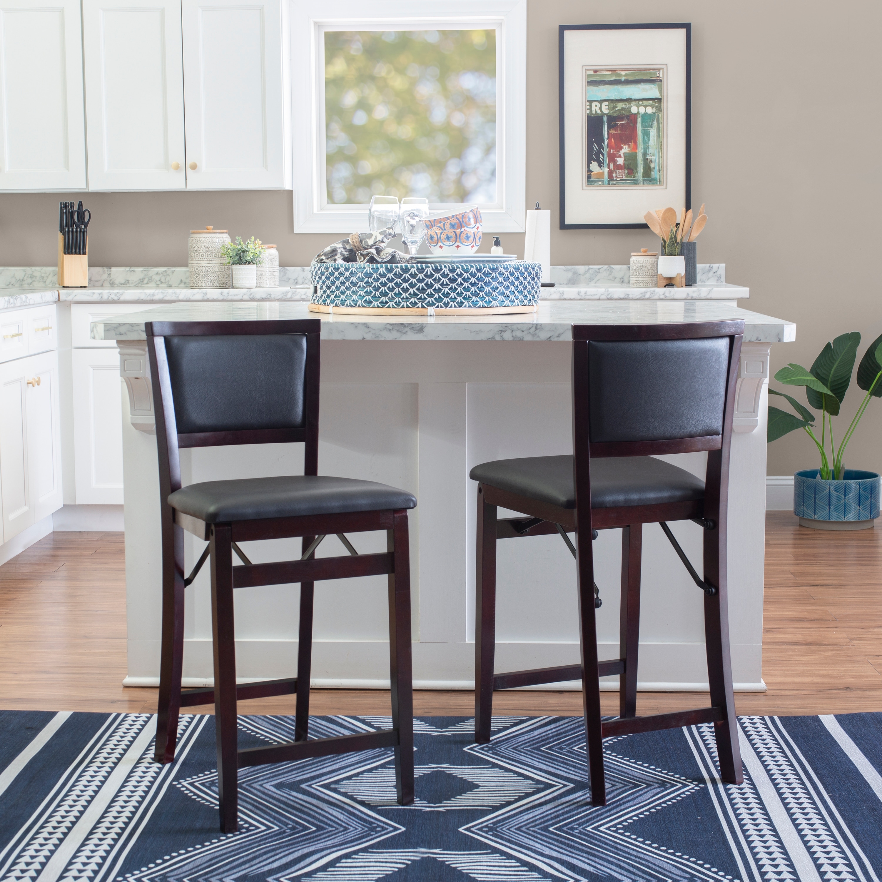 Linon Aldersey Espresso Folding Counter Stool
