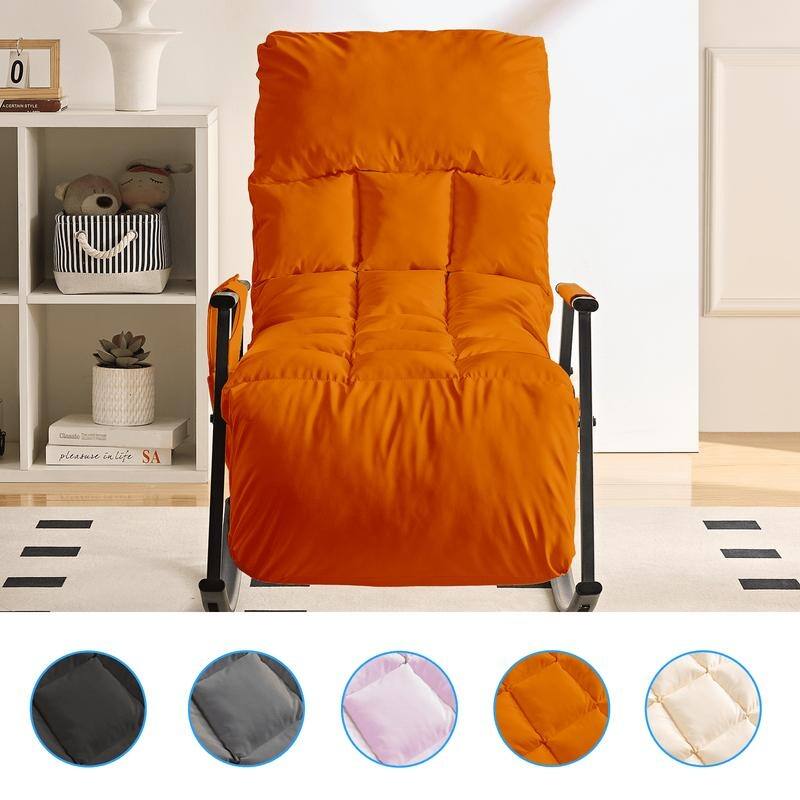 Mixoy Modern Adjustable Rocking Chair,Lounge Nursery with Iron Frame with Storage Pocket