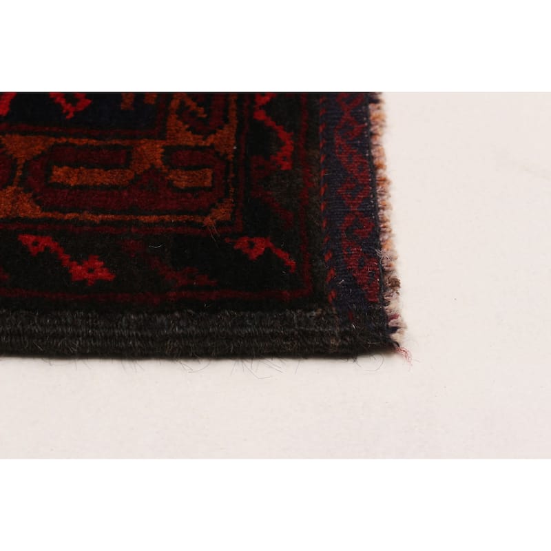 Teimani Navy, Red Rug 3'10" x 6'4" - 3'10 x 6'4