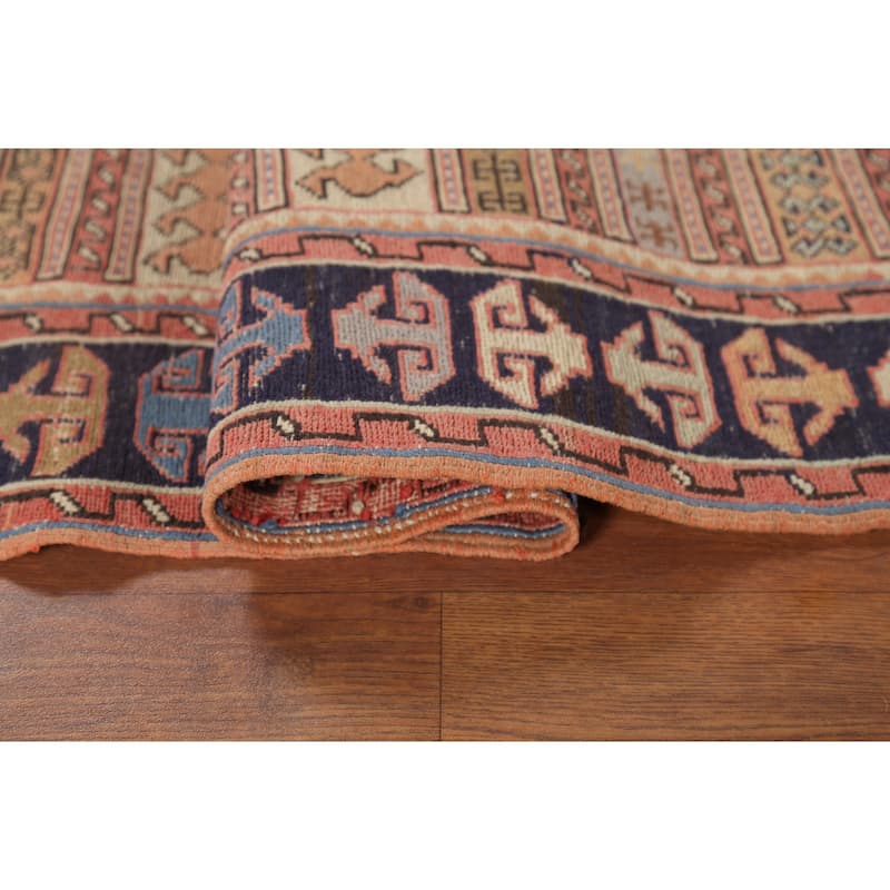 Striped Geometric Kilim Persian Accent Rug Handmade Wool Carpet - 3'3"x 4'8"