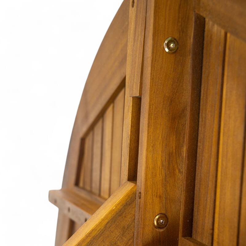 Christopher Knight Home - Iris 5-Piece Outdoor Dining Set with Four Woven Metal Frame Chairs and Acacia Wood Round Table