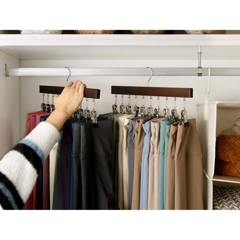 2-pack Hat Rack, Multi-Use Pants Hangerb with 10 Adjustable Stainless Steel Clips