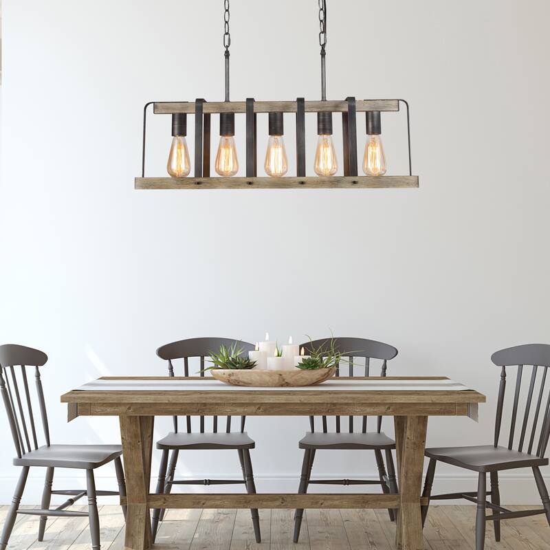 Farmhouse 5-Light Island Chandelier for Kitchen Island