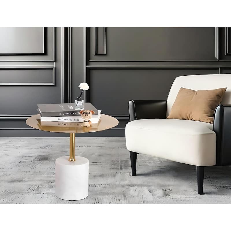 Stylish Marble Based Steel Side Table
