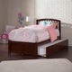 preview thumbnail 3 of 84, Richmond Solid Wood Platform Bed with Footboard & Twin XL Trundle Walnut - Twin XL