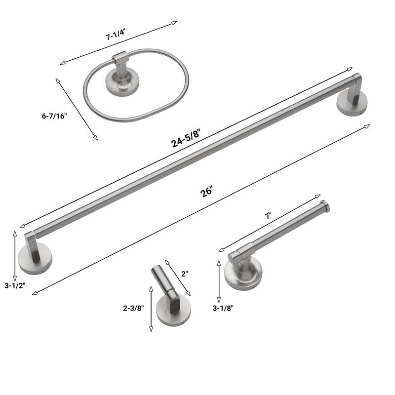 GlideRite 4-Piece Bathroom Hardware Set - 9024-KIT-RD
