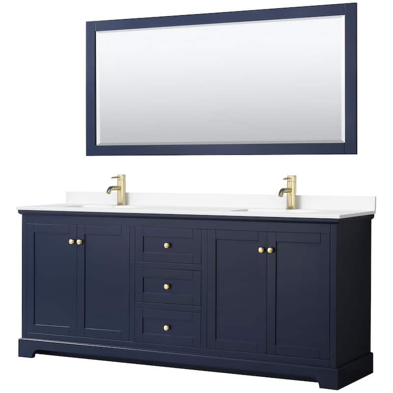 Wyndham Collection Avery 80" Free Standing Double Basin Vanity Set