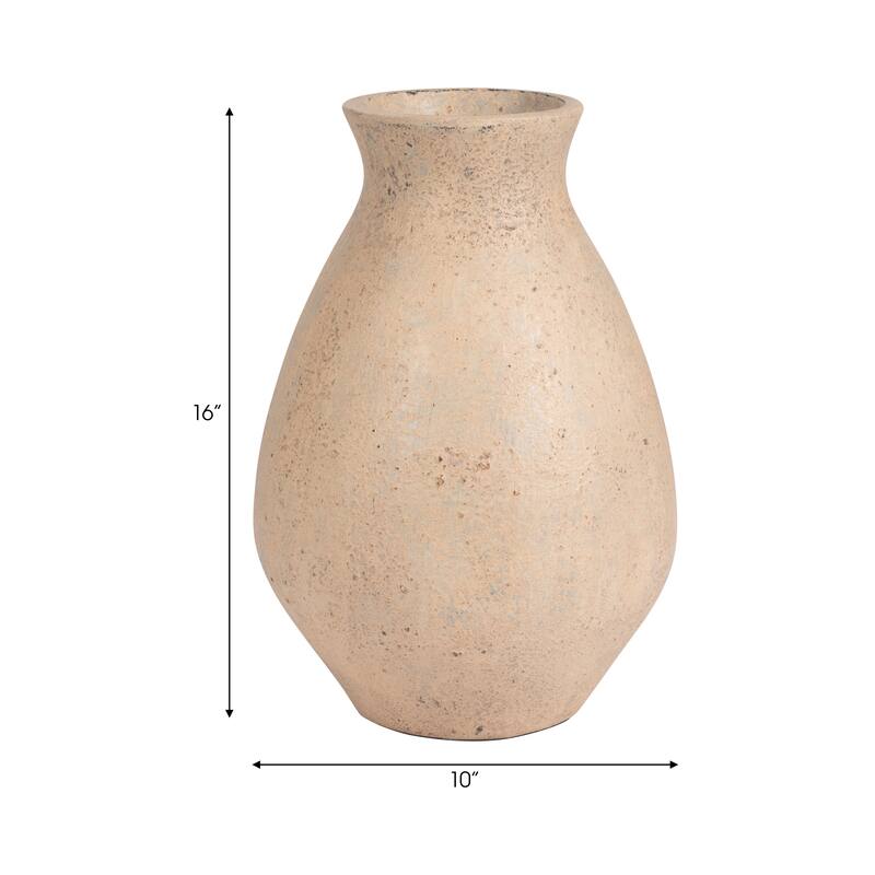 Sagebrook Home Terracotta, 16" Unique Vase, Round, Textured, Serenity/Mysterious, Great gift idea