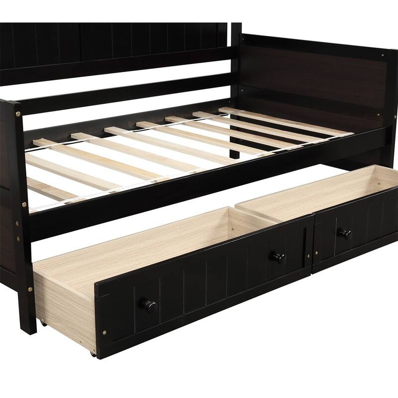 Merax Twin Wooden Daybed with 2 Drawers