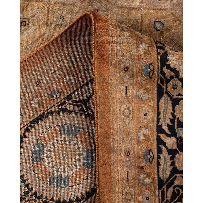 Overton Hand Knotted Wool Vintage Inspired Modern Contemporary Overdyed Brown Area Rug - 8' 3" x 10' 2"