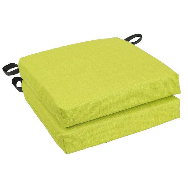 16-inch Indoor/Outdoor Solid Chair Cushions (Set of 2) - 16 x 16 - Lime