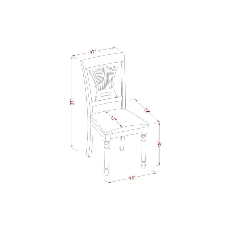 Kitchen Dining Chairs Wood Seat - Buttermilk Cherry Finish - Set of 4