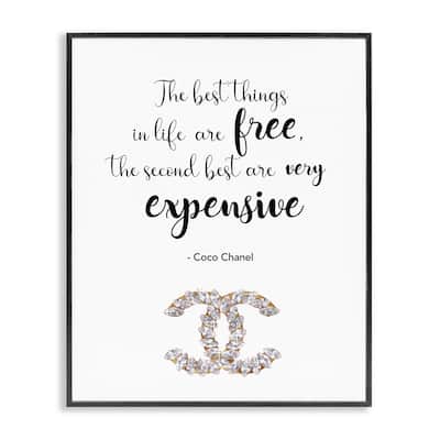 Stupell Second Best Things In Life Quote Fashion Brand Glam Text Framed Wall Art - Black