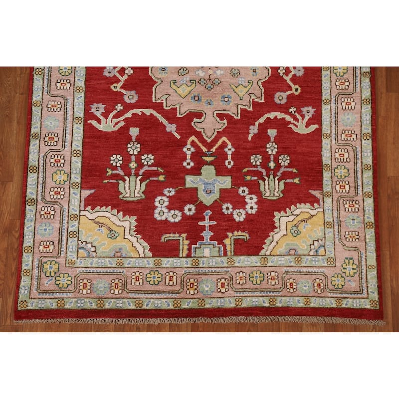Oushak Turkish Area Rug Hand-knotted Wool Carpet - 4'6"x 6'1"