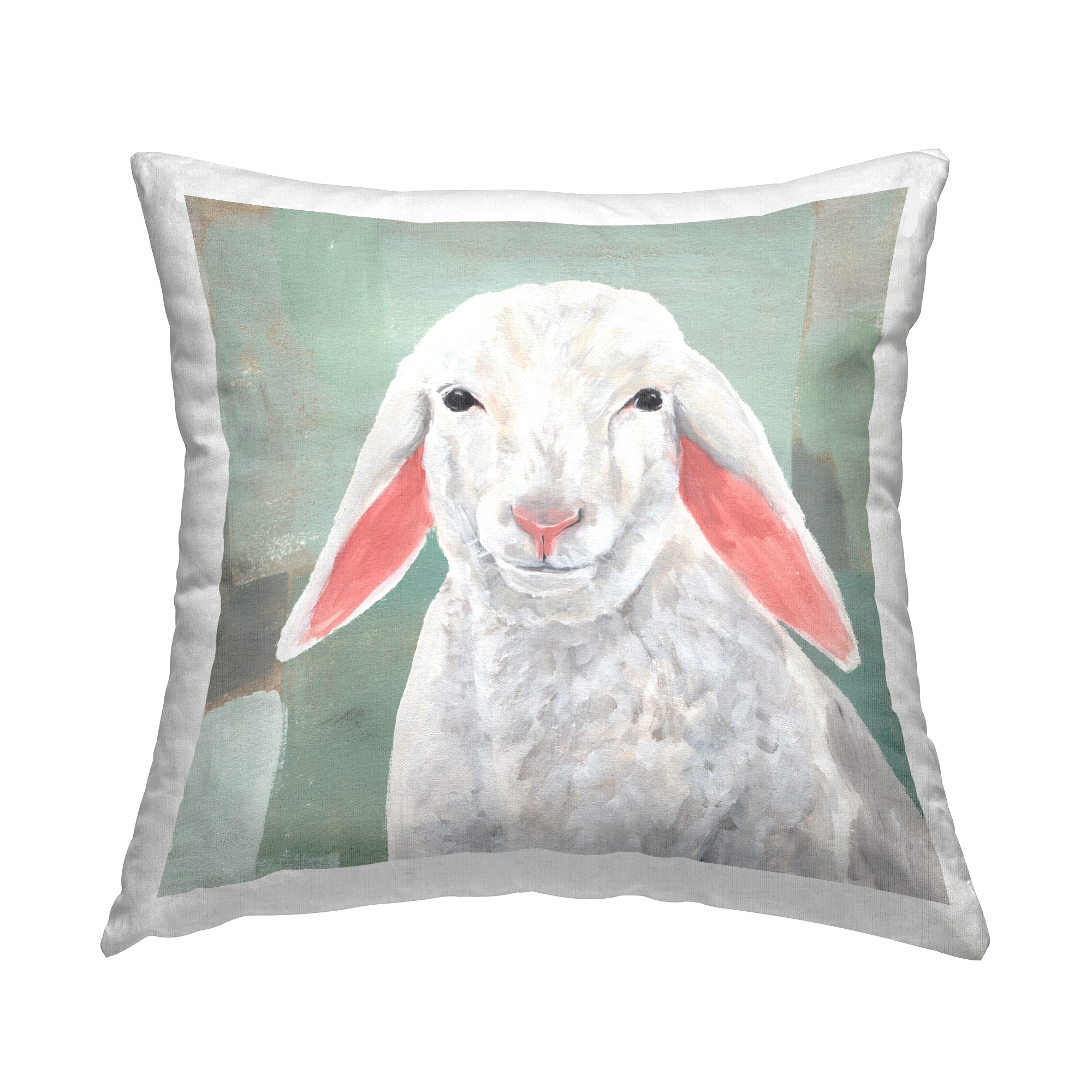 Stupell White Farmhouse Sheep Decorative Printed Throw Pillow Design by Annie Warren