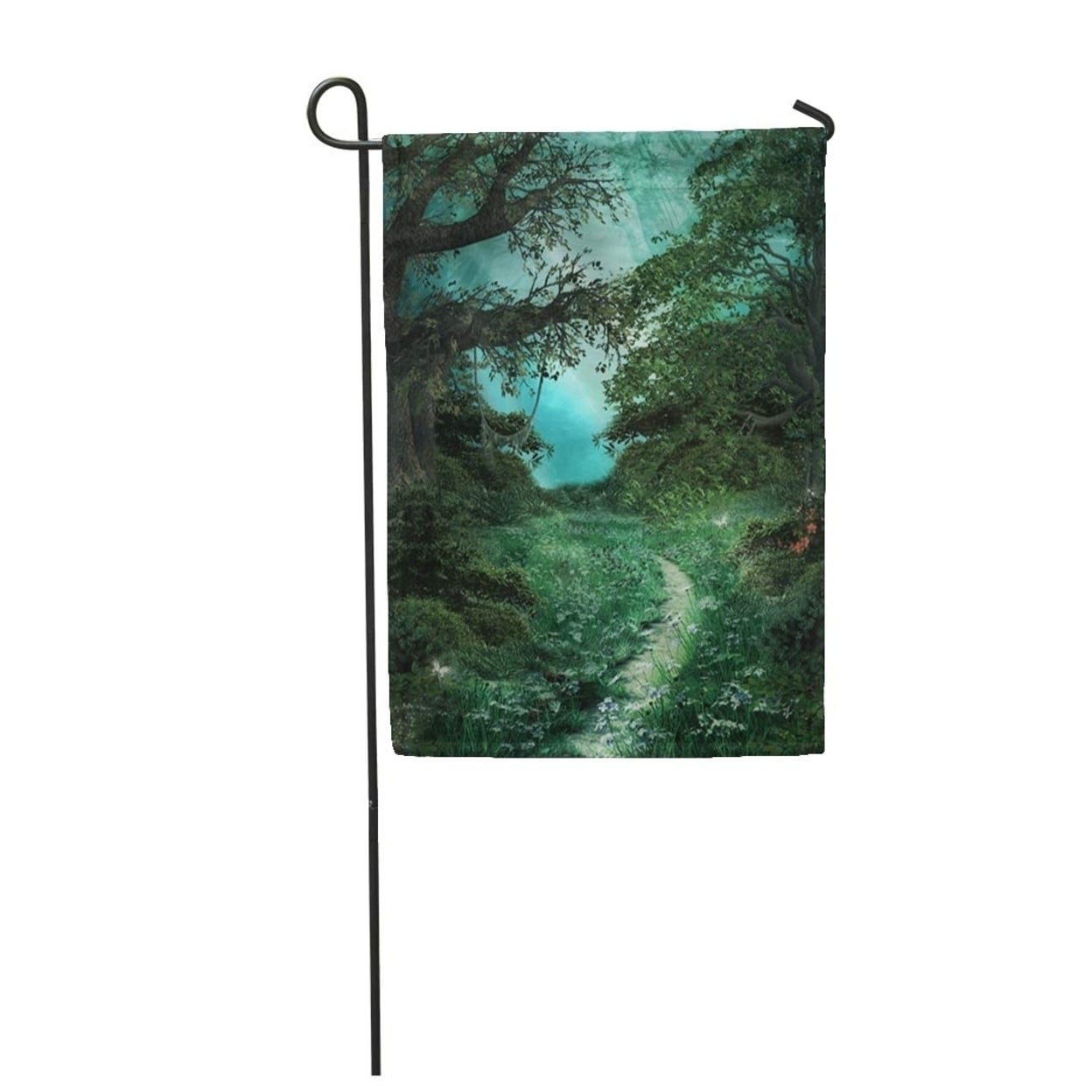 Blue Enchanted Pathway In The Green Magic Forest Mystic Fairy Garden Flag Decorative Flag House Banner 12x18 Inch Overstock 31338172