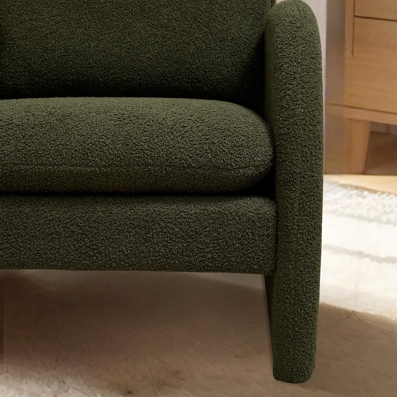 Modern Sherpa Upholstered Accent Chair, Comfortable Living Room Armchair