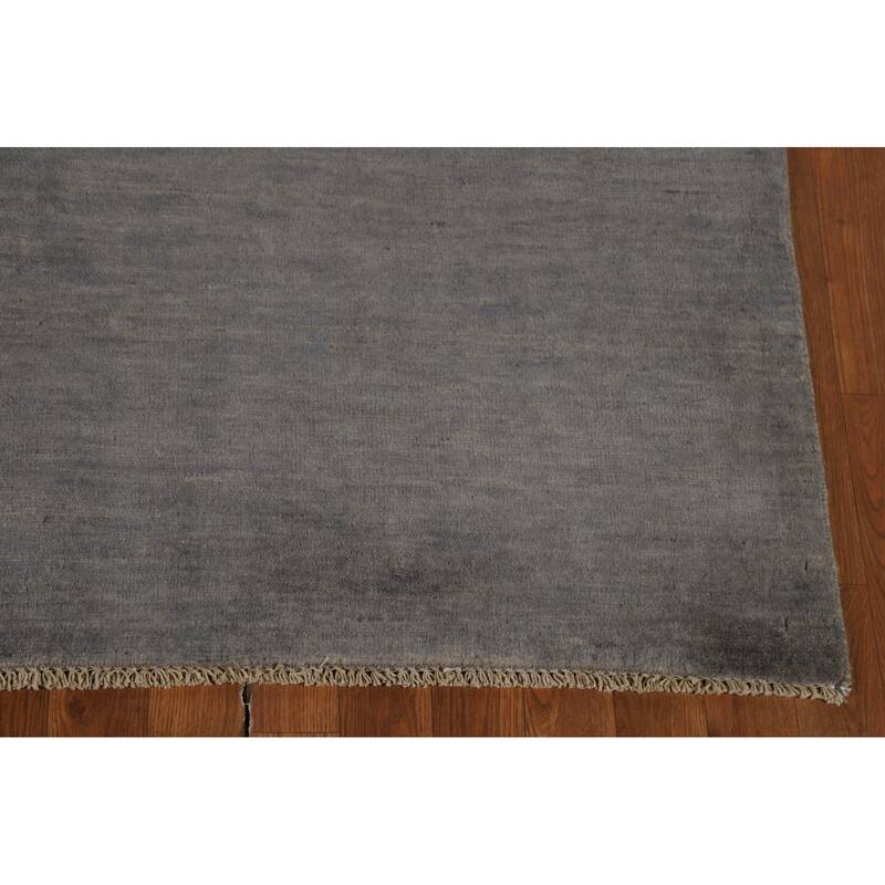 Gray Modern Gabbeh Oriental Area Rug Hand-Knotted Wool Carpet - 5'9" x 7'10"