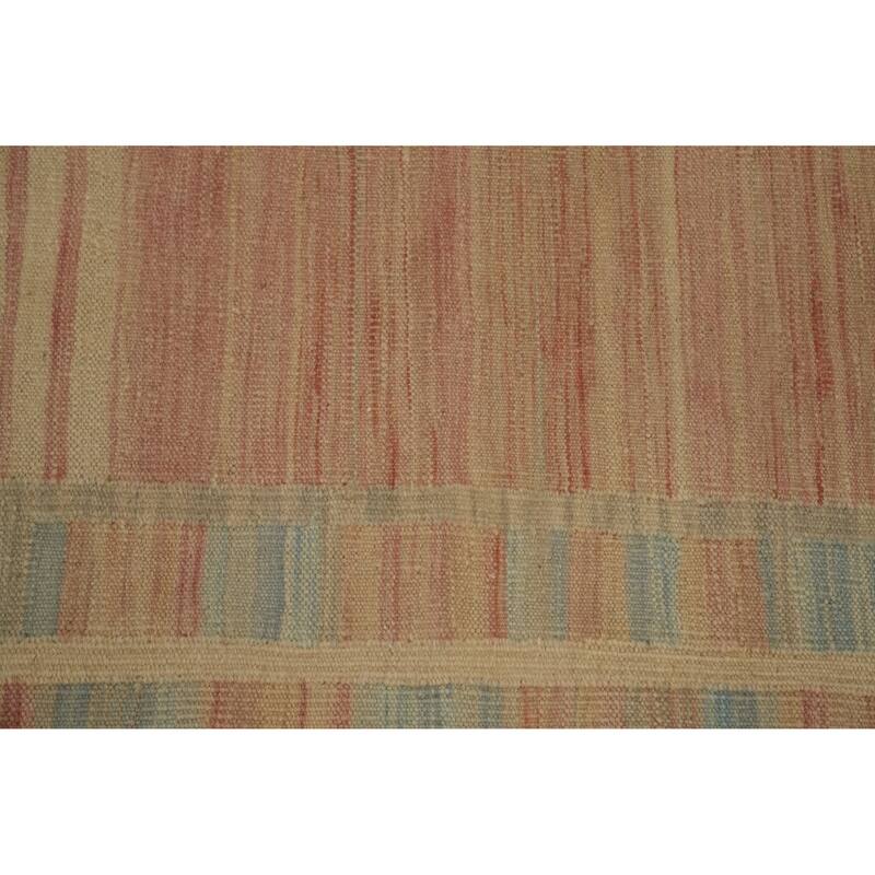 Hand Woven Oriental 100% Wool Carpet Southwestern Tribal Pink Kilim Area Rug - 7' 11'' X 5' 1''