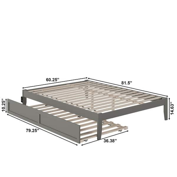 dimension image slide 4 of 7, Colorado Bed with USB Turbo Charger and Twin Extra Long Trundle