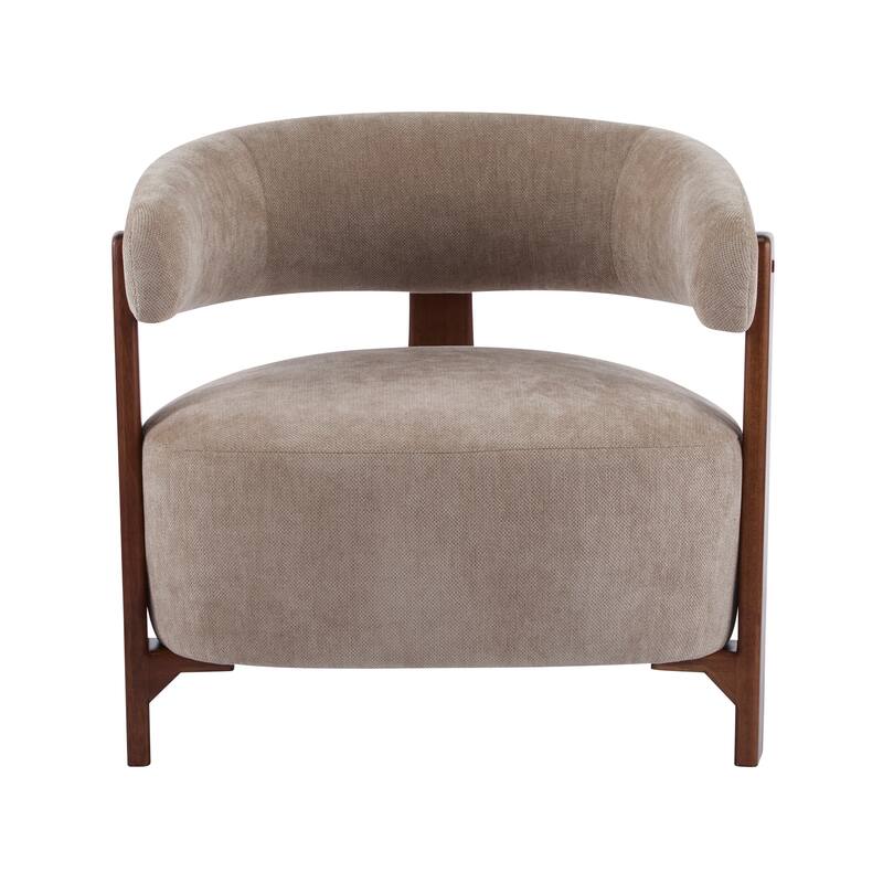 Christopher Knight Home - Accent Arm Chair Modern Upholstered Fabric Chair with Rubber Wood Legs