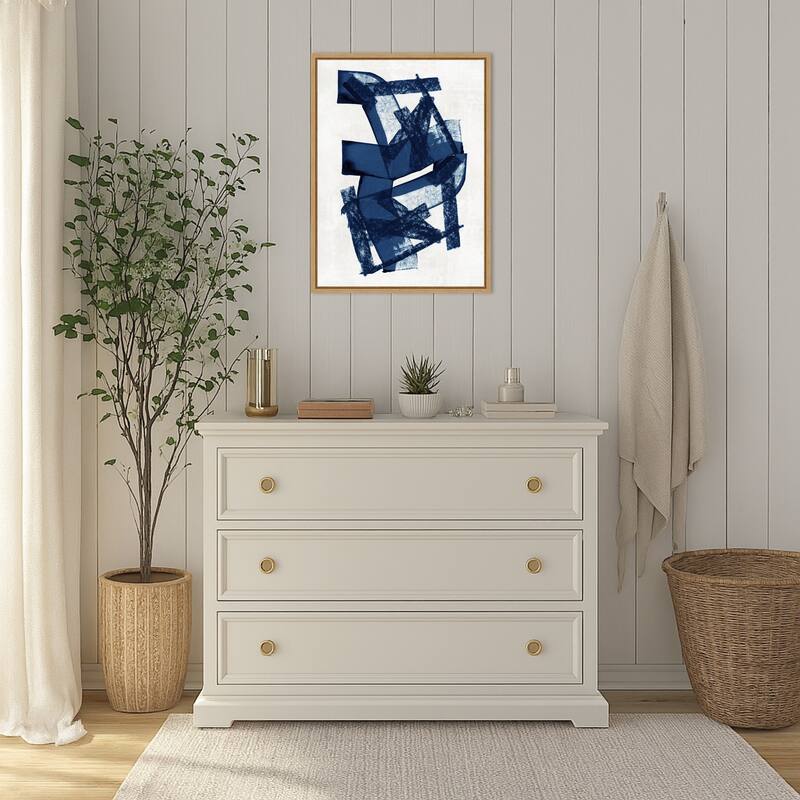 Abstract Blue Structure No. 2 by Cartissi (18 x 24 in.), Framed Canvas Wall Art Print