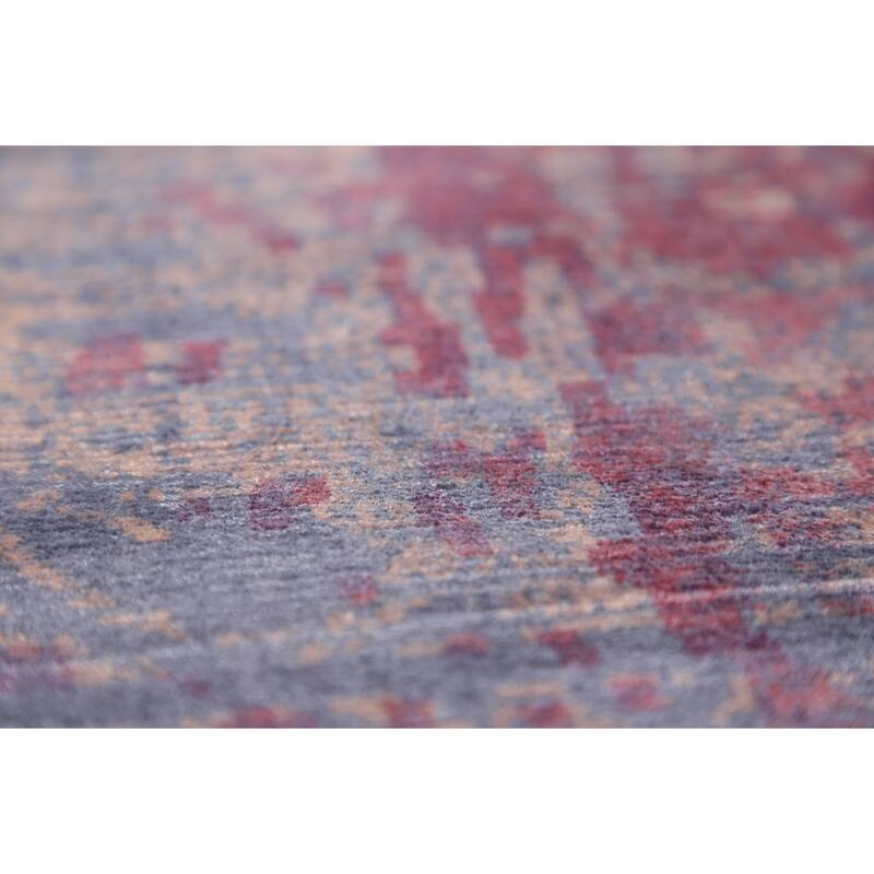 Contemporary Abstract Area Rug Handmade Indian Wool Carpet - 8'0"x 9'7"