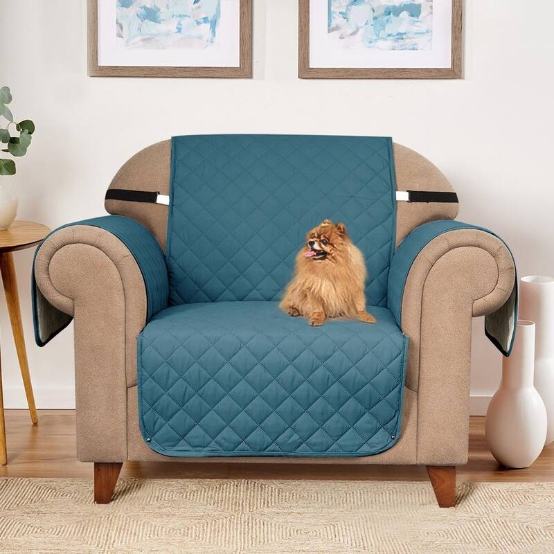 Subrtex Reversible Sofa Slipcover with Elastic Straps Furniture Protector for Pet - Chair - Turquoise