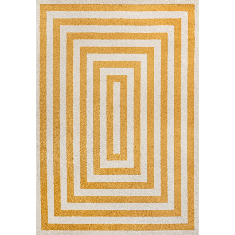 JONATHAN Y Olivier Modern Classic Mitre Stripe Brown/Ivory Rug