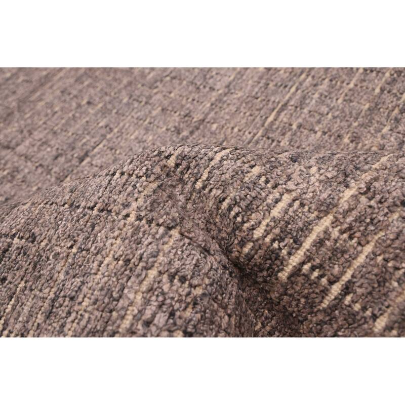 ECARPETGALLERY Hand Loomed Ananda Dark Grey Silk Rug - 4'1 x 6'1