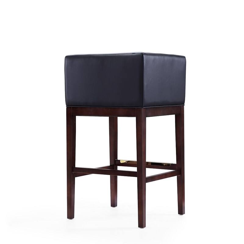 Manhattan Comfort Kingsley 38 in. Dark Walnut Beech Wood Barstool (Set