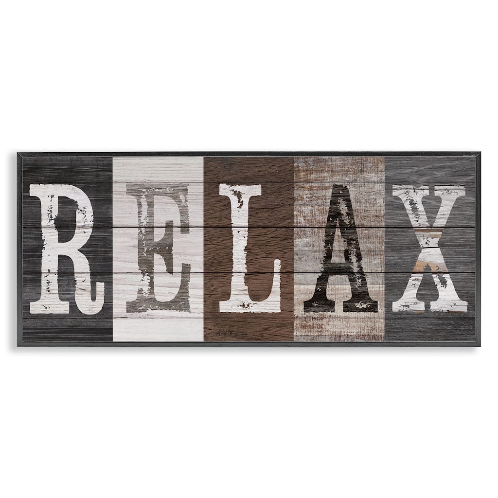 Stupell Rustic Bathroom Relax Letters Framed Giclee Art Design By Susan Arnot