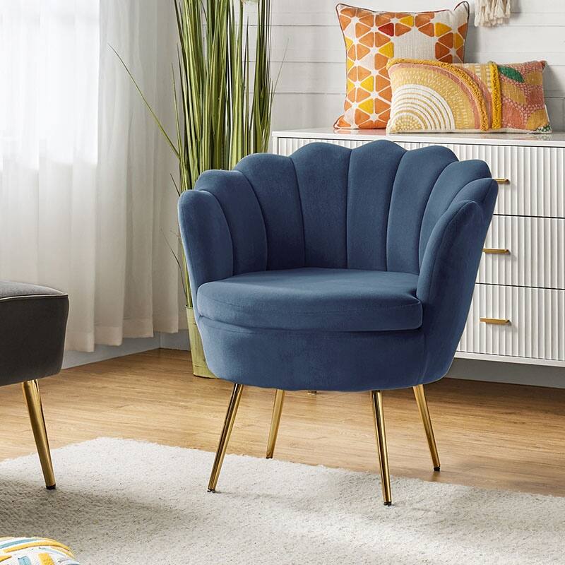 Xabier Cute Modern Upholstered Barrel Chair Accent Chair with Tufted Back Set of 2 by HULALA HOME
