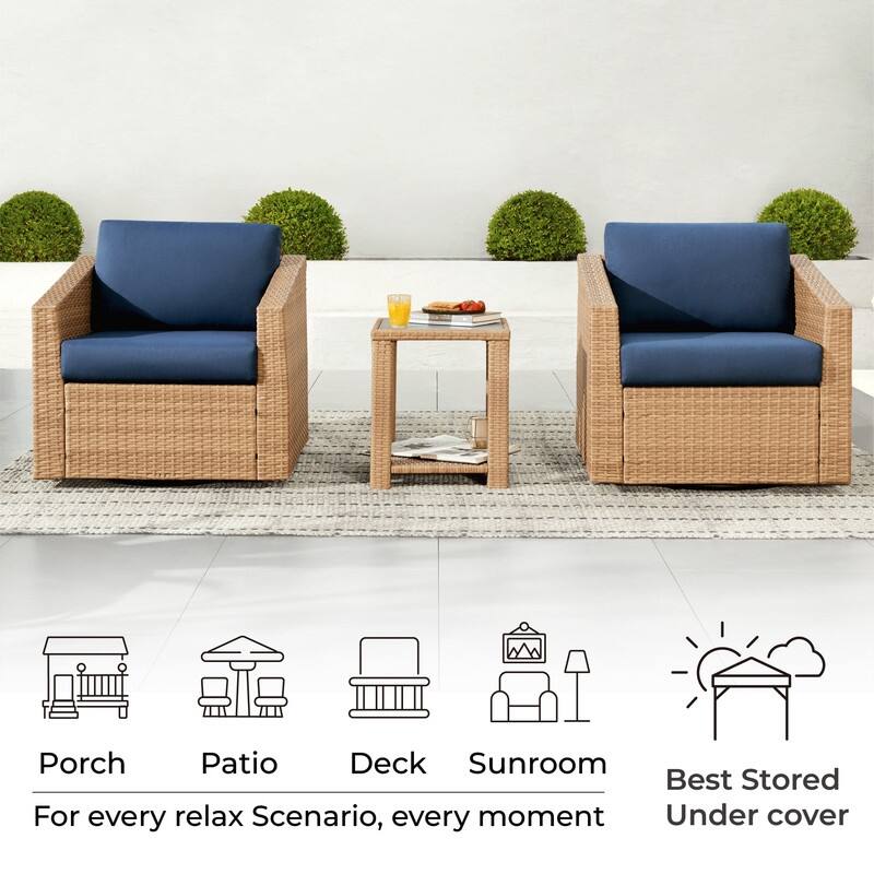 Oakley Outdoor Wicker Patio Furniture Swivel Chair