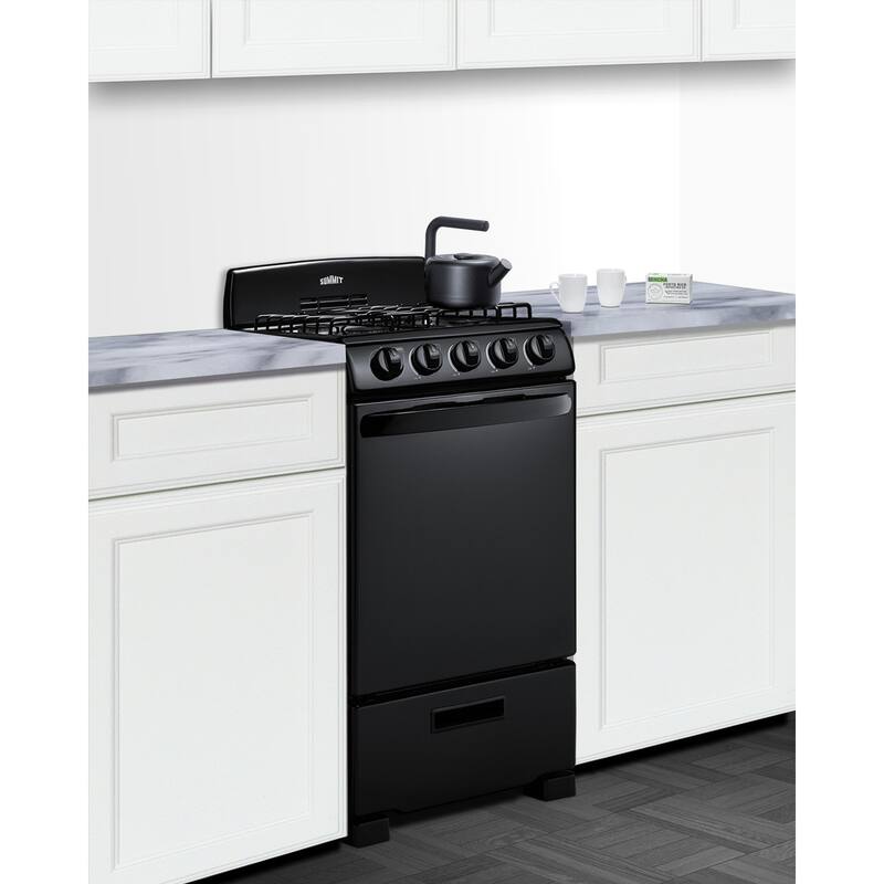 Summit RG201 20" Wide 4 Burner Natural Gas Rangetop with Broiler